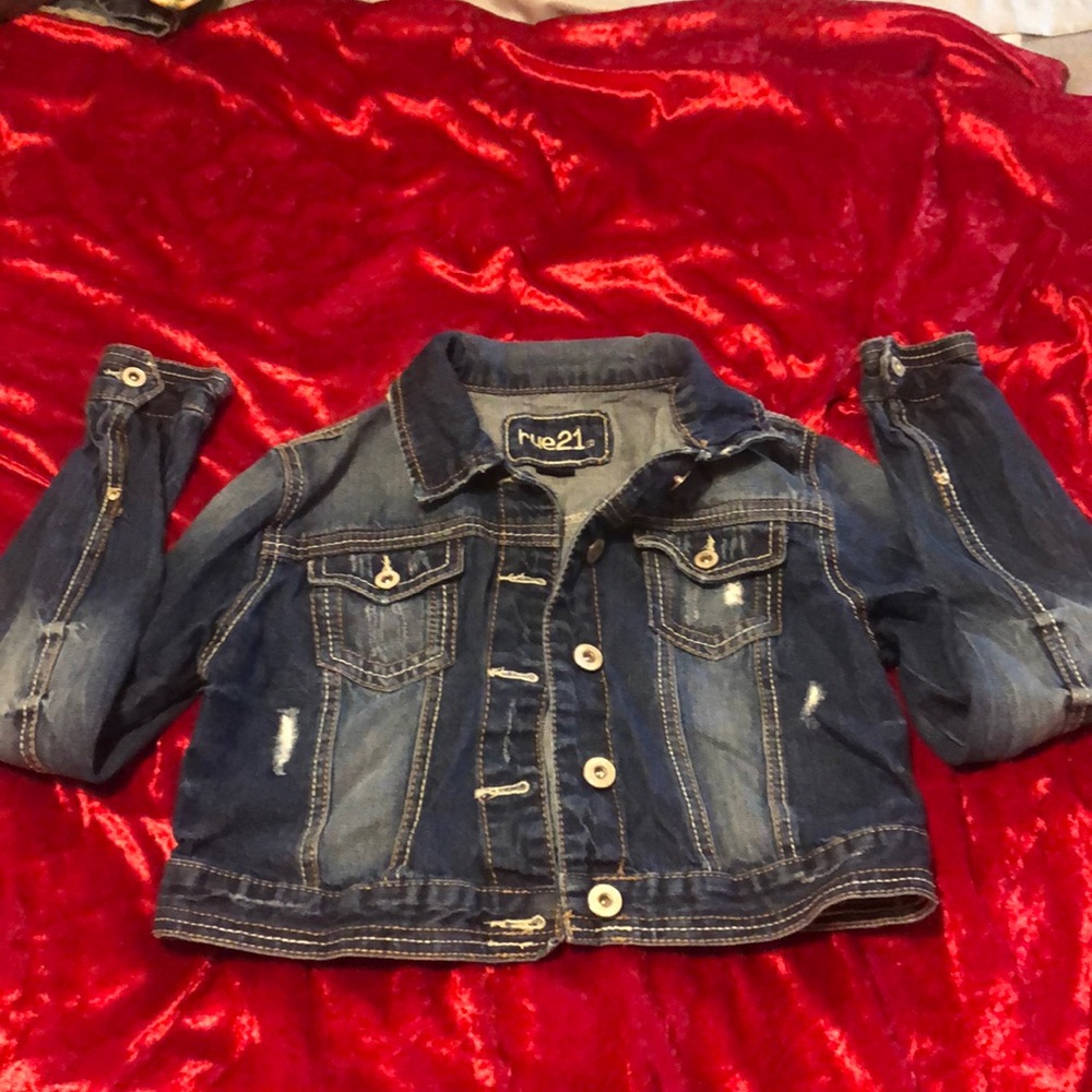 Rue 21 dark blue jean jacket sz Medium